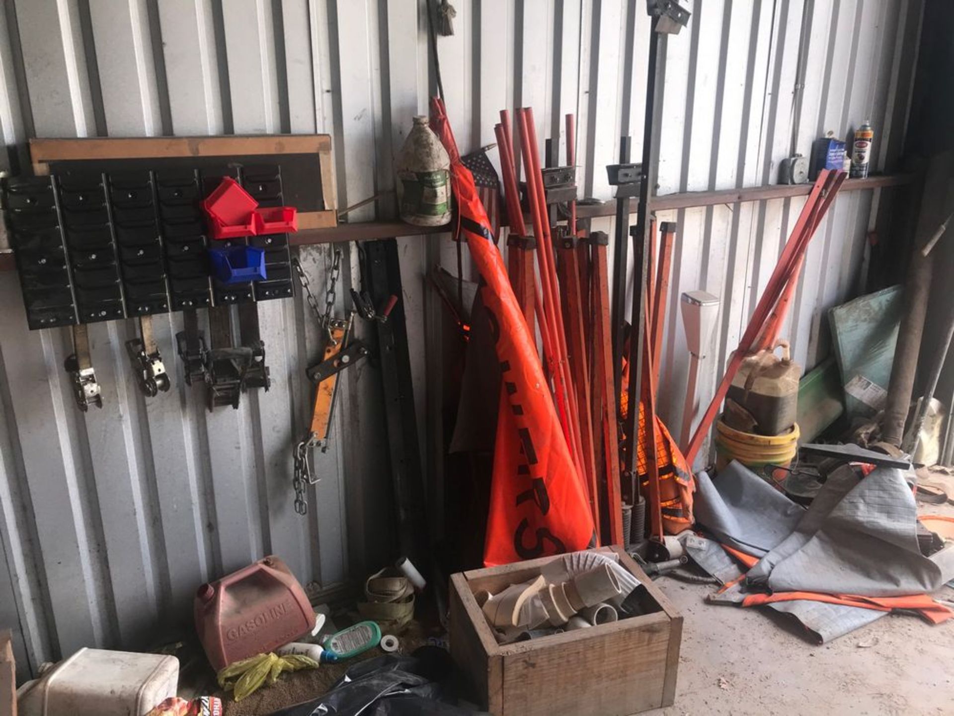 Contents of Last Two Building Bays including Gas Cans, Coolers, Roadside Flag Stands, Champion - Image 9 of 11