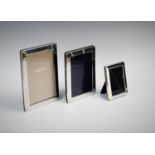 Two silver mounted picture frames, Kitney & Co, London 2002/2006, 17.5cm high, 15.4cm high and a