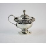 A George III silver wet mustard, Thomas & John Settle, Sheffield 1819, the bowl form body with