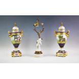 A pair of 20th century decorative ceramic table lamps, designed as 18th century style urns,