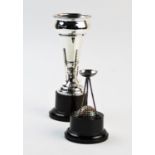 A silver golf trophy, A E Poston & Co Ltd, Birmingham 1938, of inverted conical form, the plain