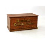 A Victorian scumbled pine chest, the front panel painted with shadowed lettering 'LLanbedr, Ruthin