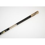 A Victorian silver mounted conductors baton, 'J C', London 1900, the ebonised wooden body with plain