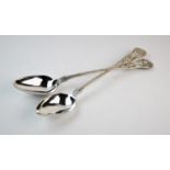 A pair of silver plated Kings pattern basting spoons, Frederick Sibray, J. F. Hall & Co, circa.