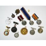 Two World War I British War Medals, one with part ribbon to Private J. Jones, one without ribbon