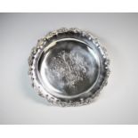 A Victorian silver waiter, George John Richards, London 1848, of circular form, with scrolling