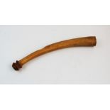 A 19th century West African Nigerian Yoruba ivory Oliphant war trumpet horn, 40cm long