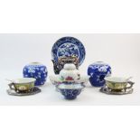 A selection of Chinese ceramics, to include a pair of blue and white porcelain ginger jars,