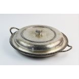 A 20th century silver plated hors d'oeuvres dish and cover, Garrards & Co Ltd, the twin handed