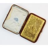 A Victorian gold plated calling card case, Jenner & Knewstub, of rectangular form with external