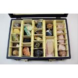 GEOLOGICAL INTEREST: A cased collection of geological samples, used as healing crystals, to
