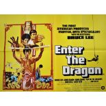 A British quad film poster for ENTER THE DRAGON (1973) starring Bruce Lee, artwork by Bob Peak, with