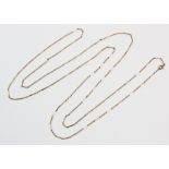 A 9ct gold mixed link chain, the chain comprising alternating belcher links and bar links, spring