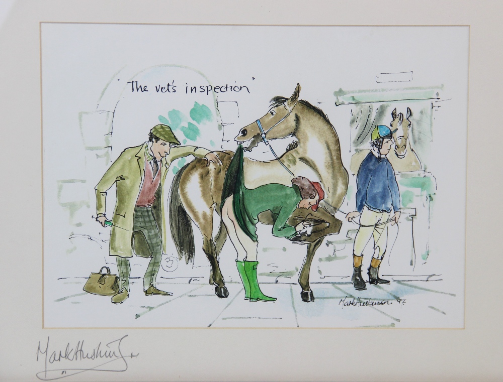 Mark Huskinson (b. 1935), Two signed prints on paper, 'The Vet's Inspection' and 'Full, Fruity And - Bild 2 aus 3