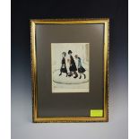 Laurence Stephen Lowry RBA RA (1887-1976), Signed artist's proof on paper, 'The family', Signed in