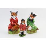 A Royale Stratford Limited Edition figurine modelled as a seated fox dressed in a red hunting