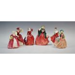 A collection of six Royal Doulton figurines, comprising: HN1949 Lady Charmian, HN2399 Buttercup,