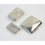 A Victorian silver cigarette case, A & J Zimmerman Ltd, Birmingham 1896, of plain polished square