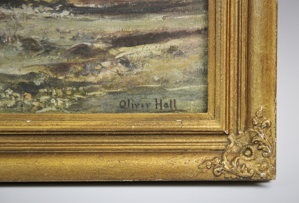 Oliver Hall (1869-1957), Oil on canvas, 'Rannoch Moor', Signed lower right, titled verso, 34.5cm x - Image 3 of 3