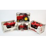 Four boxed Ertl die cast model tractors, 1/16 scale, comprising; Massey-Harris 55, McCormick WD-9,