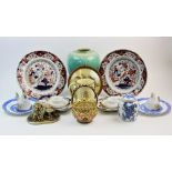A selection of ceramics, early 20th century and later, to include, a Zolnay Pecs basket, the