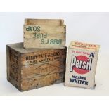 A vintage 'Henry Tate & Sons Ltd, Caster sugar' pine crate, applied with the makers name and