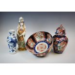 A selection of Chinese and Japanese porcelain, 19th century and later, to include a Chinese blue and