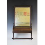 A 19th century mahogany bathroom wall mirror, the rectangular mirrored plate above a hinged