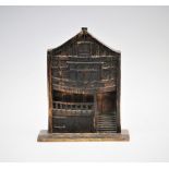 A carved wooden plaque, 19th century, of 'God's Providence House', designed with Tudor style