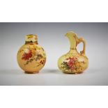 A Royal Worcester blush ivory pot pourri jar and cover, shape number 1039, the jar and cover each