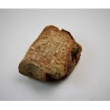 Babylonian, circa 1900 - 1700 BC, lower portion of a clay tablet being a business letter offering