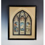 Christopher Charles Powell (1876-1955), Watercolour on paper, 'The West Window in the Church at