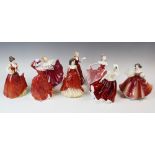 A collection of eight Royal Doulton figurines, comprising: HN2862 First Waltz, HN4114 Mary, HN3741