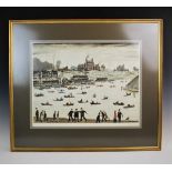 Laurence Stephen Lowry RBA RA (1887-1976), Signed artist's proof on paper, 'Crime Lake', Signed in