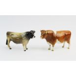 A Beswick model of a Jersey bull, CH Dunsley Coyboy, makers mark and name to underside, 11.5cm high,