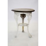 A Victorian cast iron Britannia pub table by Gaskell & Chambers Ltd, Birmingham, the circular