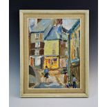 Ronald Ossory Dunlop, RA, RBA, NEAC (1894-1973), Oil on canvas, Street scene, Signed lower right,