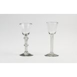 A 19th century airtwist wine glass, of typical form, with multi-spiral stem and spreading foot,