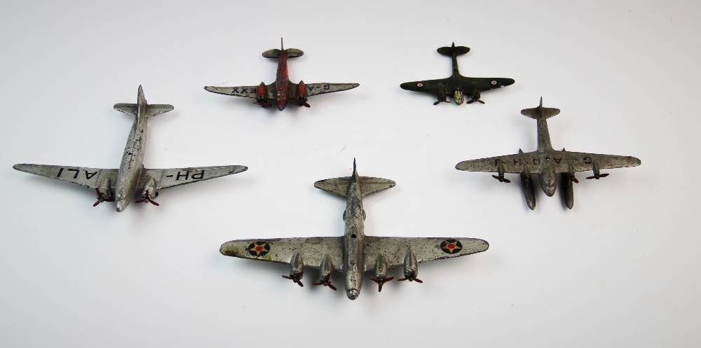 A collection of pre-war Meccano Ltd Dinky Toys diecast model aeroplanes, comprising: a No 60t - Image 2 of 3