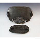 An Archibald Knox for Liberty & Co pewter cake basket, Rd.449032 0357, 31cm wide with a WMF Art