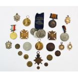 A collection of medals to a Japanned cash box to include, a WWI trio to 62539 Sgt R Riches R.A.M.C