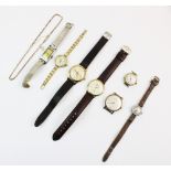 A vintage 9ct gold Accurist 21 jewels wristwatch, the round cream dial with baton markers and