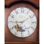 A George III oak and mahogany cross banded thirty hour longcase clock by Joshua Cotterill, the