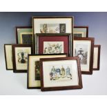 A collection of caricatures and cartoons, 19th century and later, including one after Rowlandson
