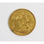 A Victorian gold half sovereign dated 1901, 4gms