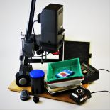 PHOTOGRAPHY INTEREST: A collection of 35mm darkroom equipment, comprising: a Meopta Opemus 6