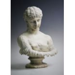 An early 20th century plaster bust, depicting Goddess Clytie, 33cm high