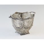 A German silver two handled bowl or cooler, Neresheimer, Hanau, early 20th century import mark for