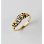 A Victorian 18ct gold and diamond ring, Chester 1899, designed as a central marquise panel set