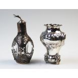 A German silver vase, import mark for Berthold Muller Chester 1898, of gourd shape, 9.5cm high,